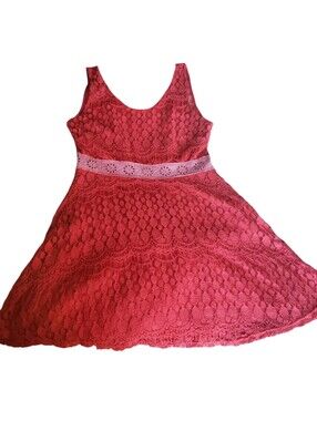 Crochet Style Coral Spring Dress 🥰